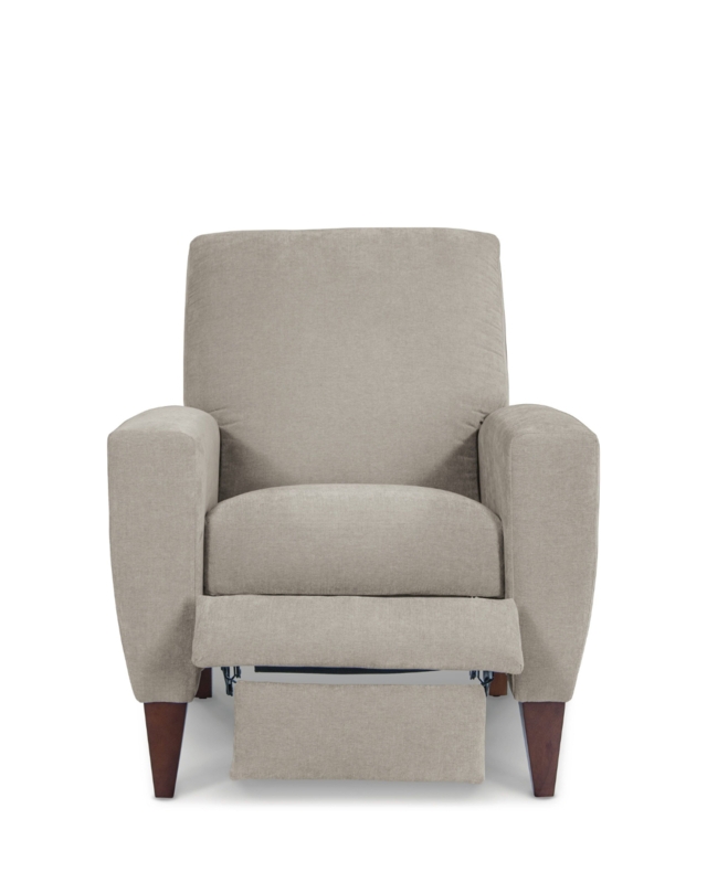 Taupe Transitional High-Leg Recliner featuring Integrated Footrest