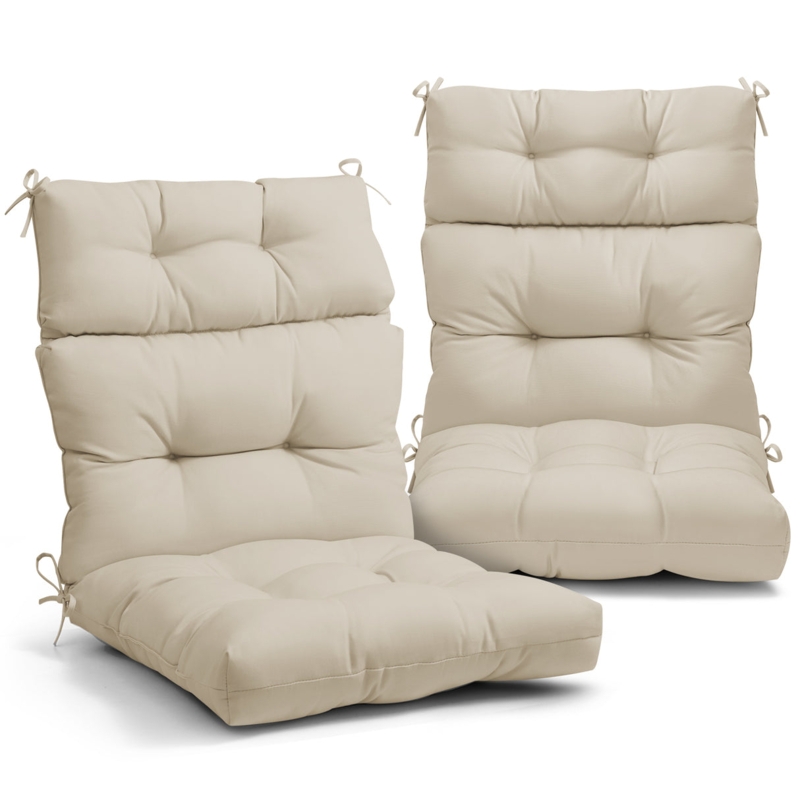 Terrace Cushion: Button Tufted Design, Cream Set of Two