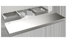 Thick Brushed Stainless Steel Floating Shelf, Internal Frame Support