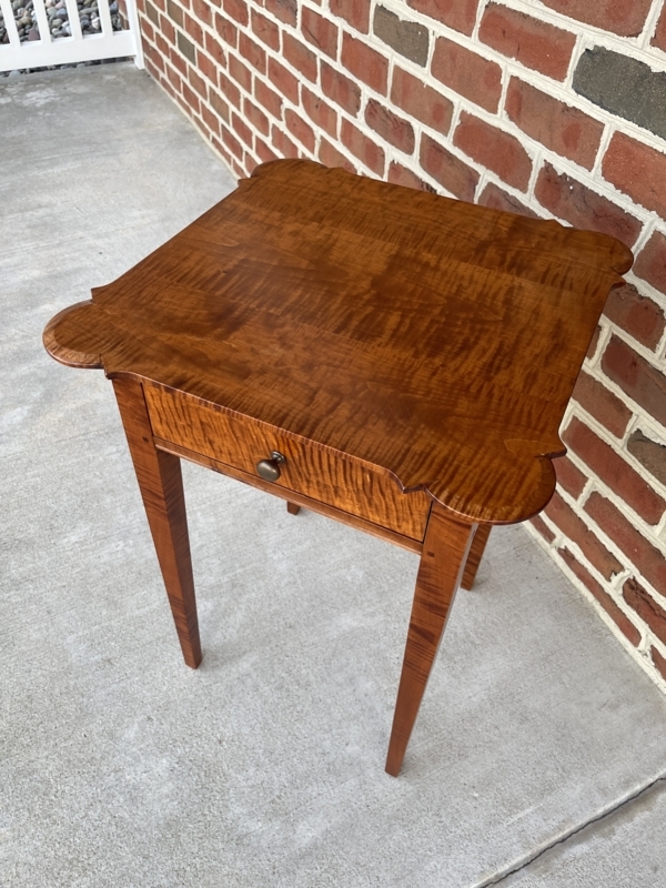Tiger Maple Wood Side Table - Sold