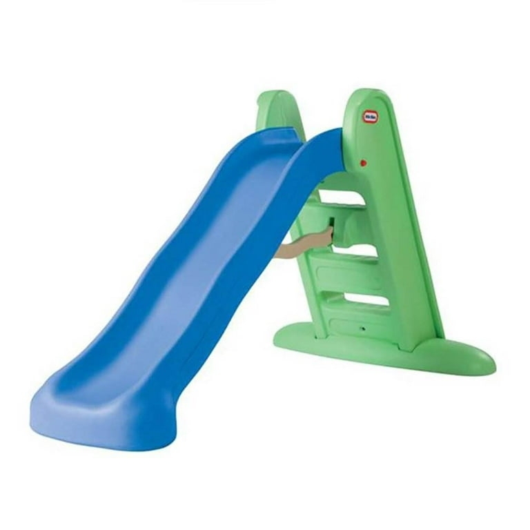 Toddler Slide Folding Frame Blue And Green High Side Rails