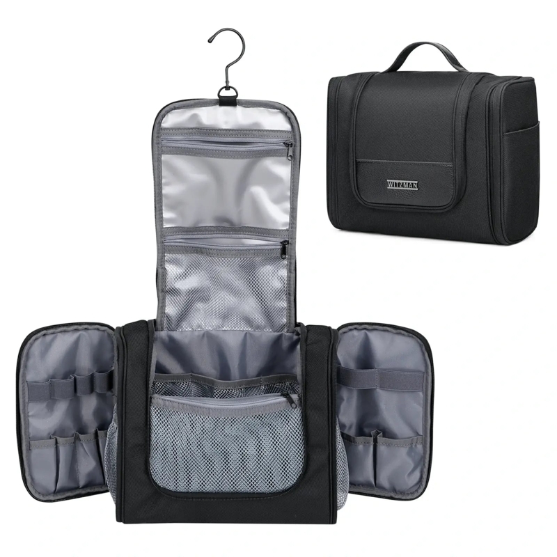 Toiletry Bag, Large Hanging Organizer Side Access Pockets