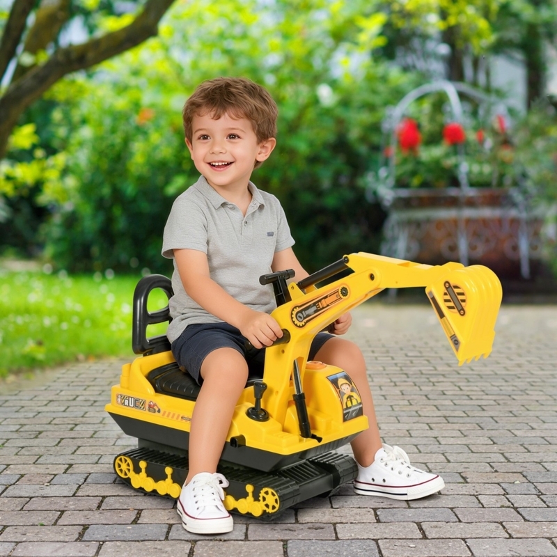 Toy Excavator Digger with Movable Arm and Plastic Crawler Treads