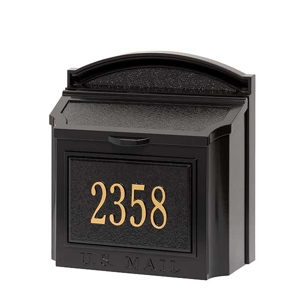 Traditional Arched Wall Mailbox: Pebbled Texture with Personalized Numbers