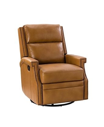 Traditional Camel Rocker Recliner with Recessed Pull Lever