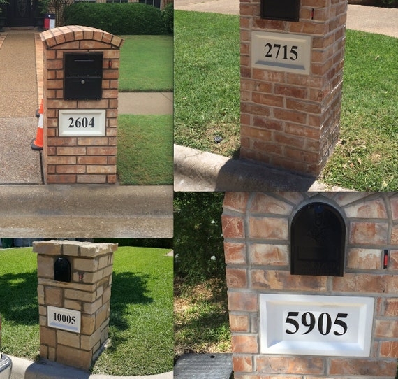 Traditional Masonry Address Block with Recessed Design and Beveled Border