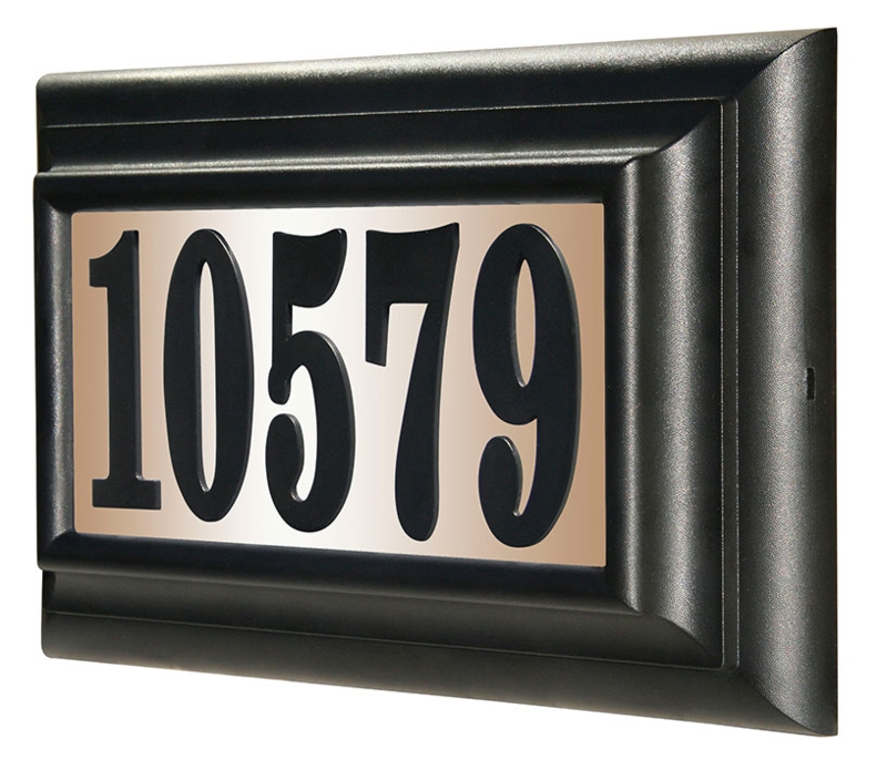 Traditional Tiered Frame Lighted Address Plaque, Serif Font, Backlit