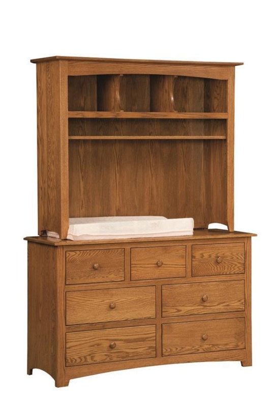 Traditional Wood Changing Station Hutch with Arched Dividers