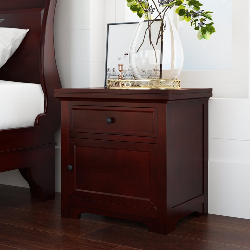 Transitional Nightstand with Single Drawer and Recessed Panels