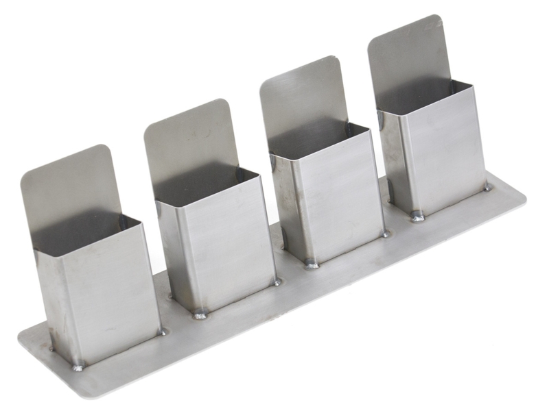 Trifold Holder with Welded Construction, Industrial Four Pocket Steel