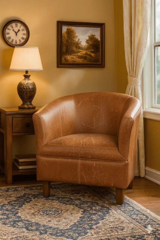 Tub Low Leather Chairs Tub Compact Leather Armchair Modern Retro Accent Tub  Armchair