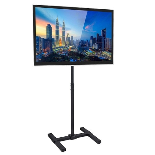 TV Floor Stand Portable Design H-Shaped Base Telescopic Pole