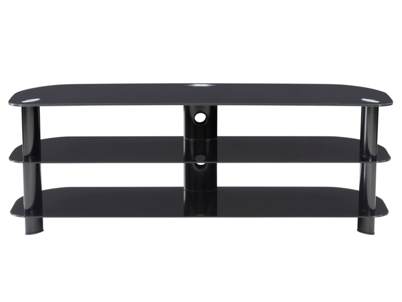 TV Stand Curved Back Corner Design Cable Management Glossy Finish