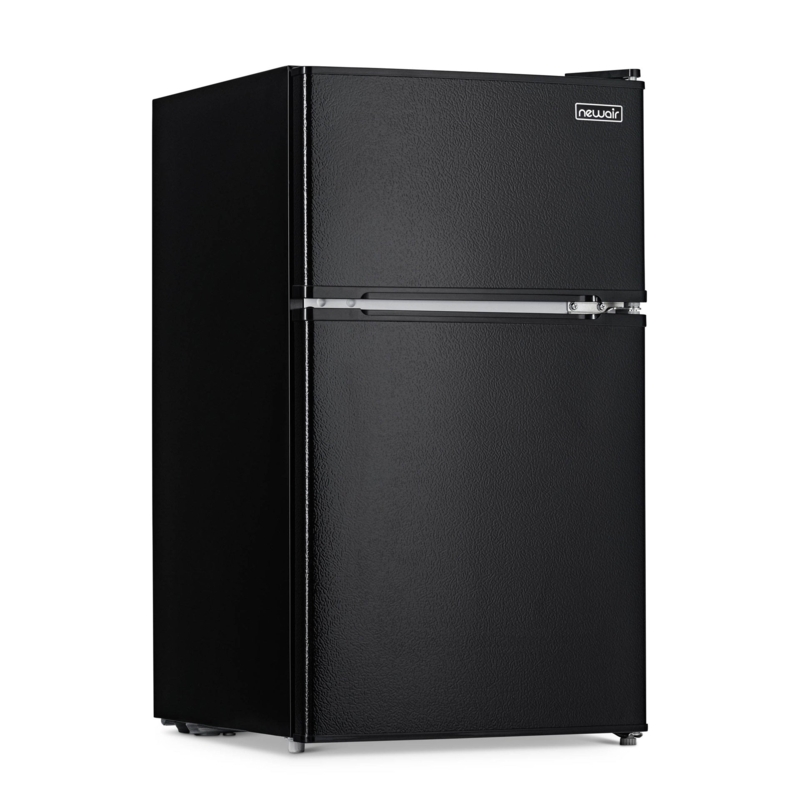 Two-Door Fridge with Textured Black Finish, Separate Freezer