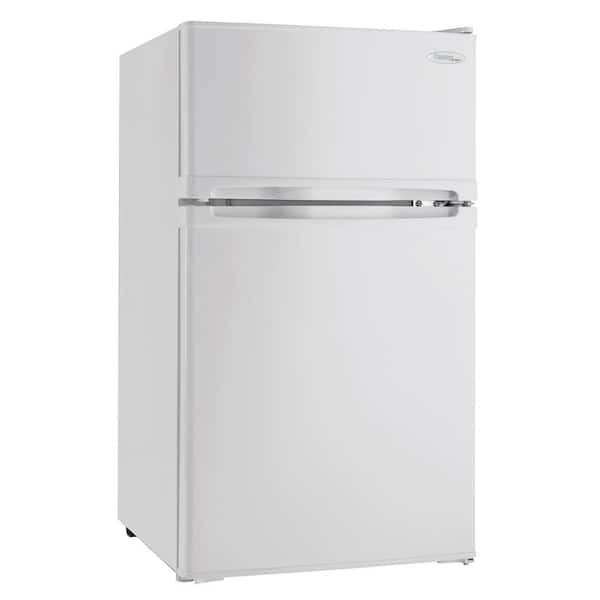 Two-Door Refrigerator with Top Freezer, White Glossy Finish