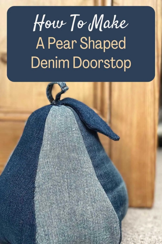 Upcycled Jeans Home Decor Pear Shaped Denim Doorstop Paneled Design