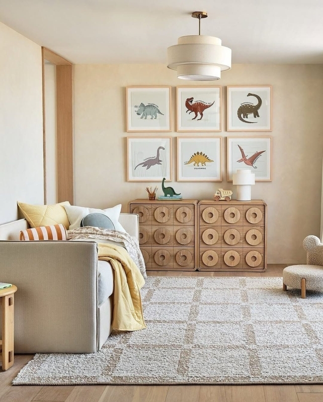 Upholstered Boucle Daybed, Cream, with High Back Sides & Trundle Base