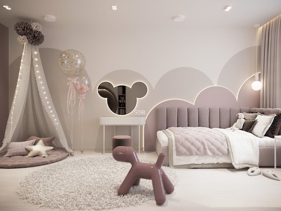 Upholstered Wall Panels: Mauve Pink Vertical Channel Tufting