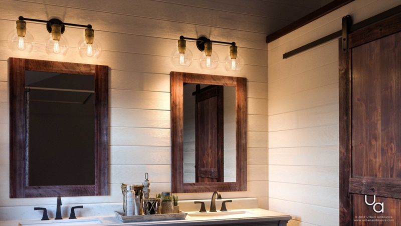 Vanity Light: Clear Globe Shades with Antique Brass Sockets