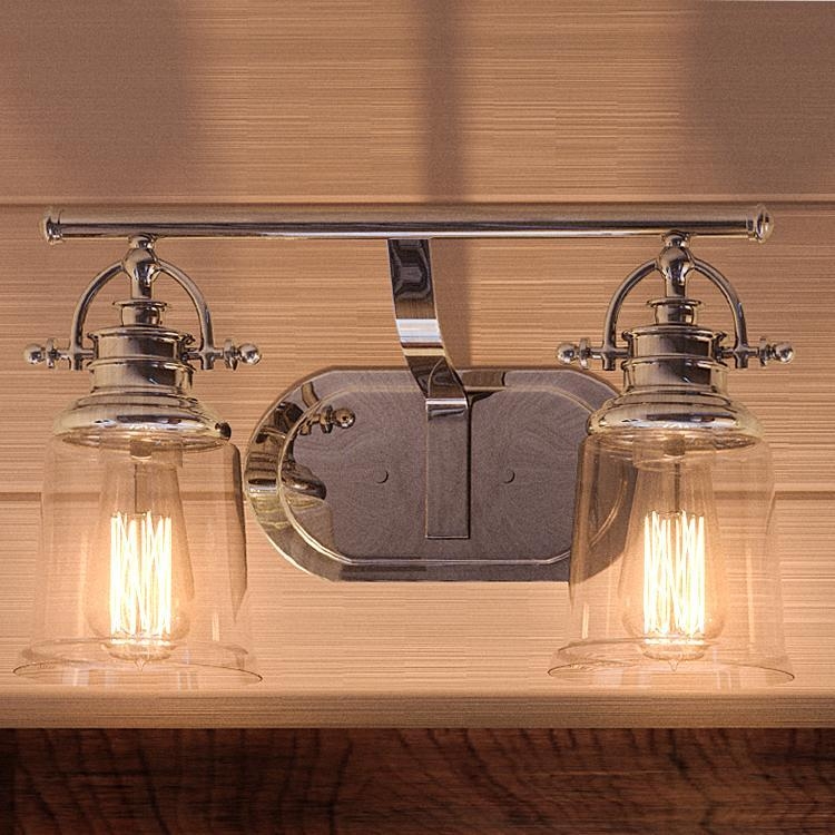 Vanity Light: Polished Chrome Finish with Clear Bell Glass Shades