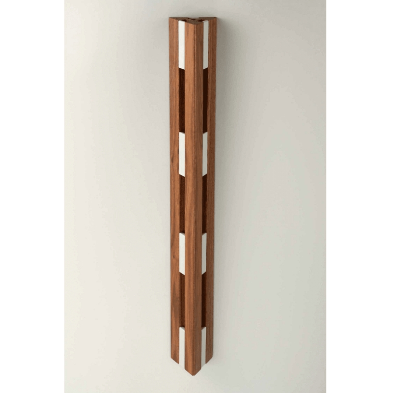 Vertical Folding Coat Rack Walnut Wood Triangular Profile