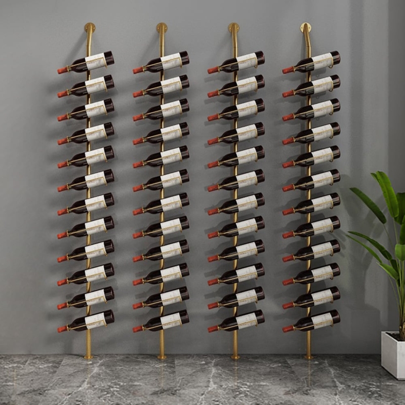 Vertical Wine Rack Set in Brushed Gold with 48 Bottle Capacity