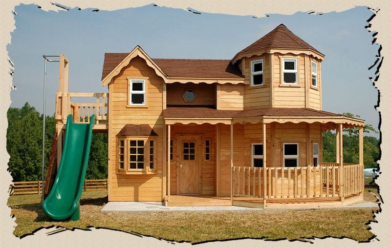 Victorian Playhouse Kit with Octagonal Turret & Scalloped Trim