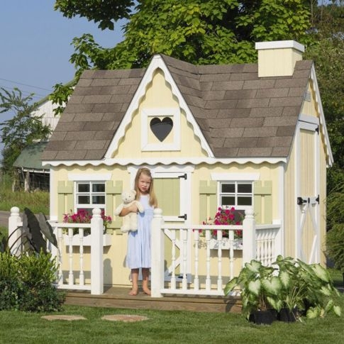 Victorian Playhouse with Heart Cutout Window & Dutch-Style Door