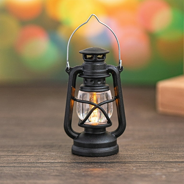 Vintage Rustic Accent Old Fashioned Electric Lantern Oil Lamp with LED Bulb  Bronze Rust Finish Nightstand Desk Table Lamps for Antique Designer Light  Study Room Bedroom Theatre Prop -