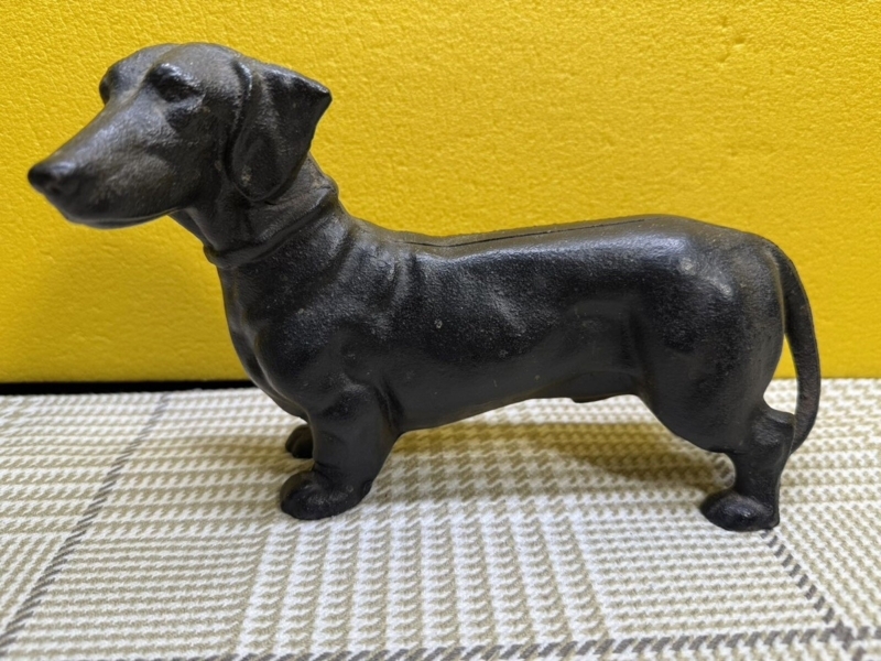 Vintage Style Cast Iron Doorstop in Weathered Matte Black