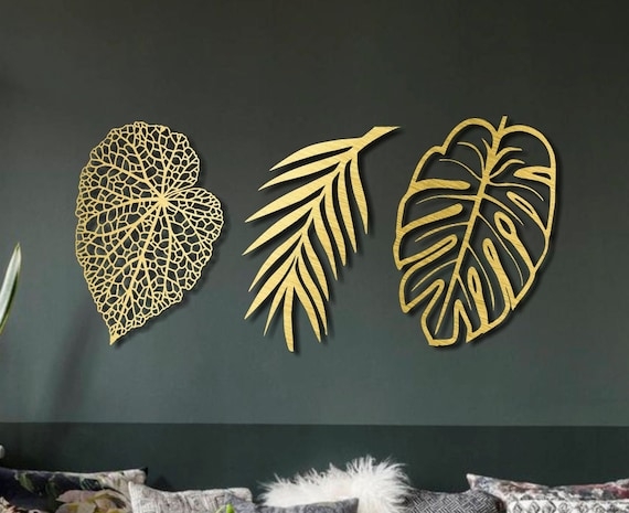 Wall Art Set: Boho Chic Monstera and Palm Leaf Silhouettes