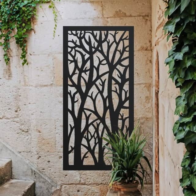 Wall Art Tree Branch Silhouette Open Work Panel Modern Organic
