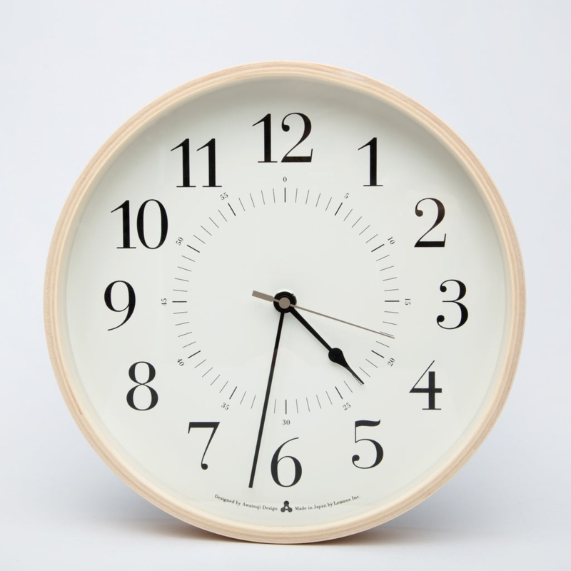 Wall Clock Bentwood Frame Serif Numerals Inner Minute Track