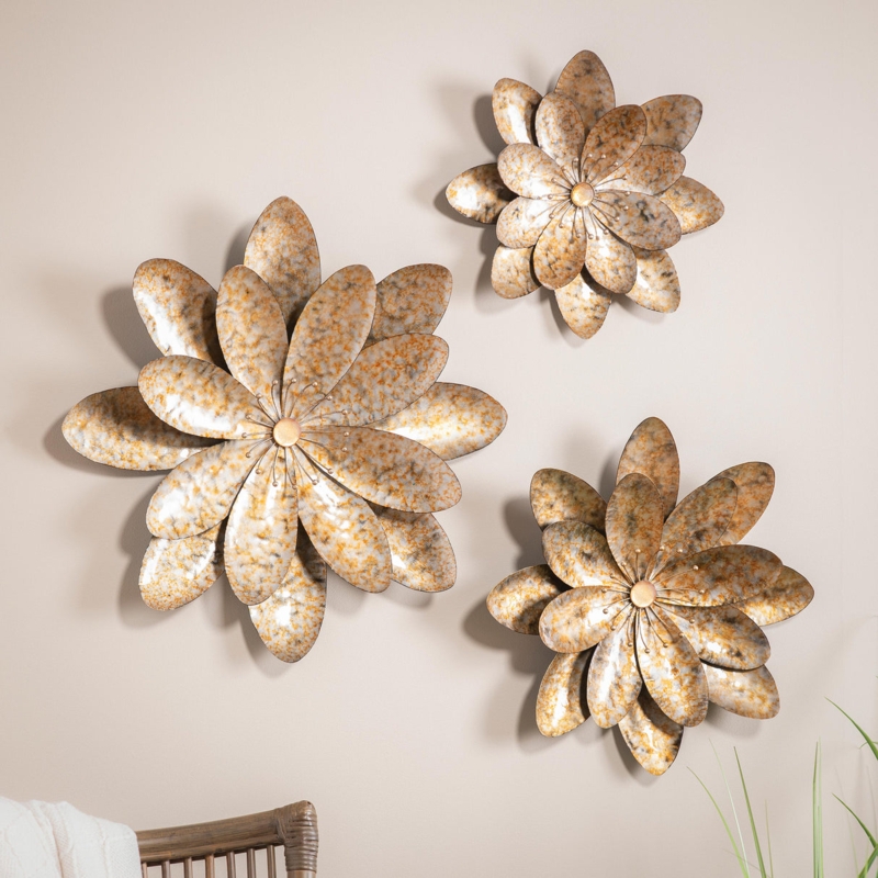 Wall Decor Set Weathered Texture Dimensional Relief