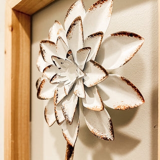 Wall Decor Shadow Box Frame 3D Floral Motif Distressed