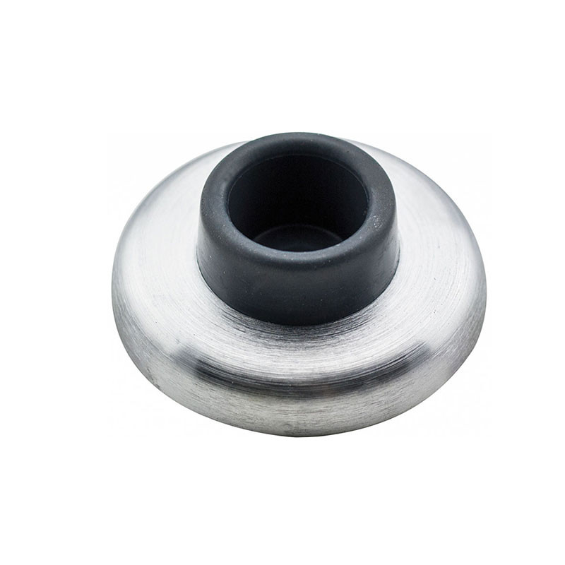 Wall Mounted Door Stop Brushed Silver Concave Bumper Minimalist