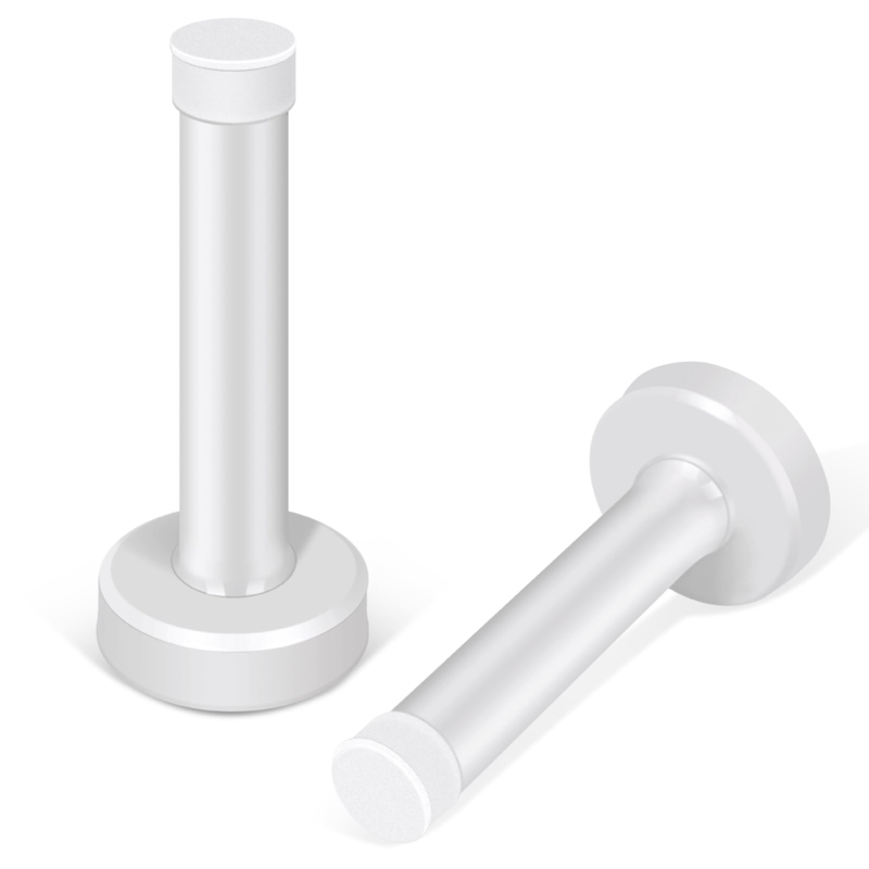 Wall Mounted Door Stoppers: Matte White, Sound Dampening Baseboard Mount