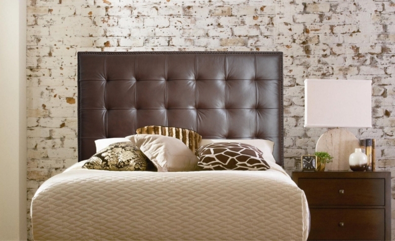 Wall Mounted Headboard, Extra Tall Profile, Nailhead Edge Trim.