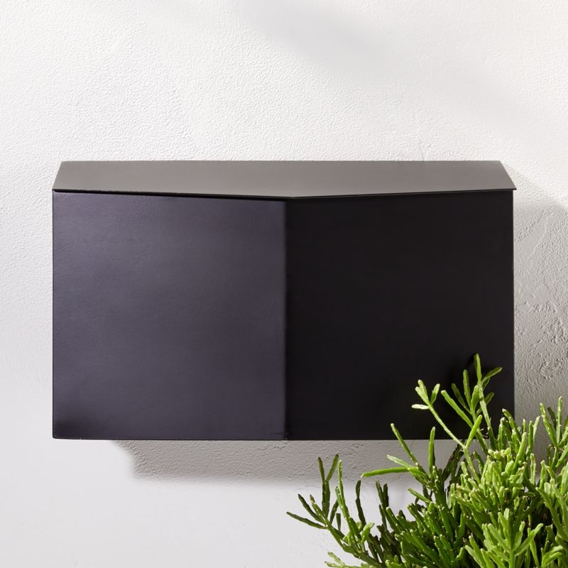 Wall Mounted Mailbox: Angled Geometric Front, Architectural Style.