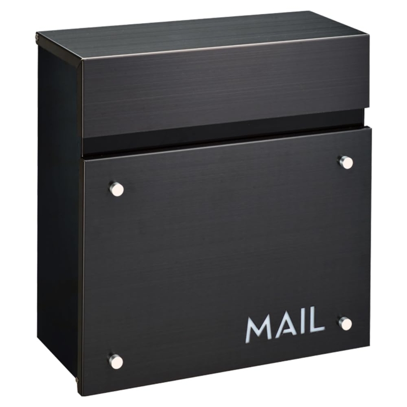 Wall Mounted Mailbox: Industrial Style with Silver Standoff Studs.