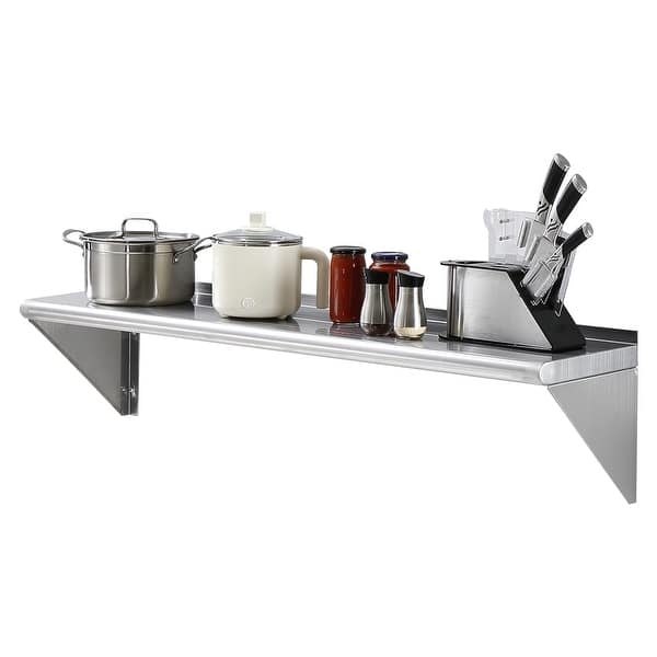 Wall Mounted Shelf Bullnose Front Edge Triangular Brackets Heavy Duty