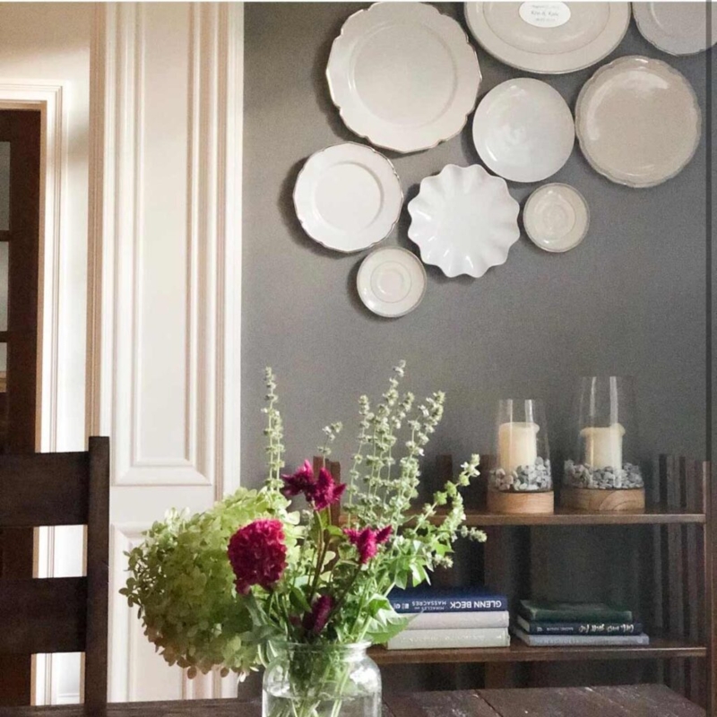 Wall Plate Gallery featuring Scalloped Edges and Slate Gray Background