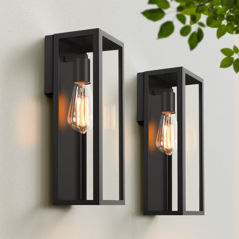 Wall Sconce: Minimalist Slim Rectangular Glass Frame