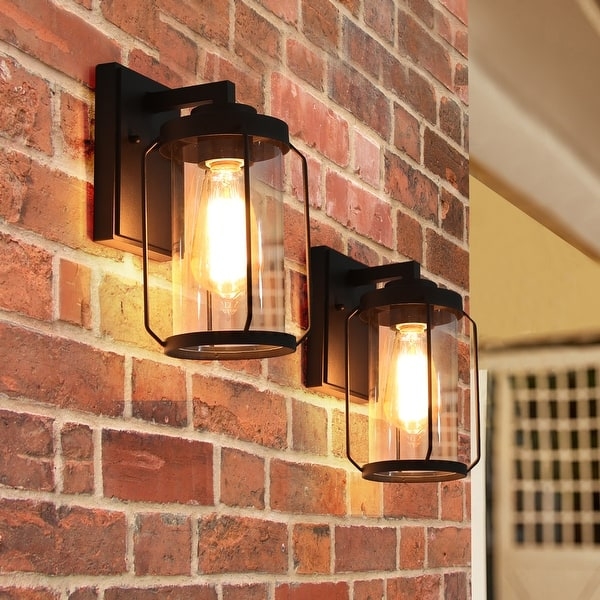 Wall Sconce: Modern Industrial with Cylindrical Glass Shade