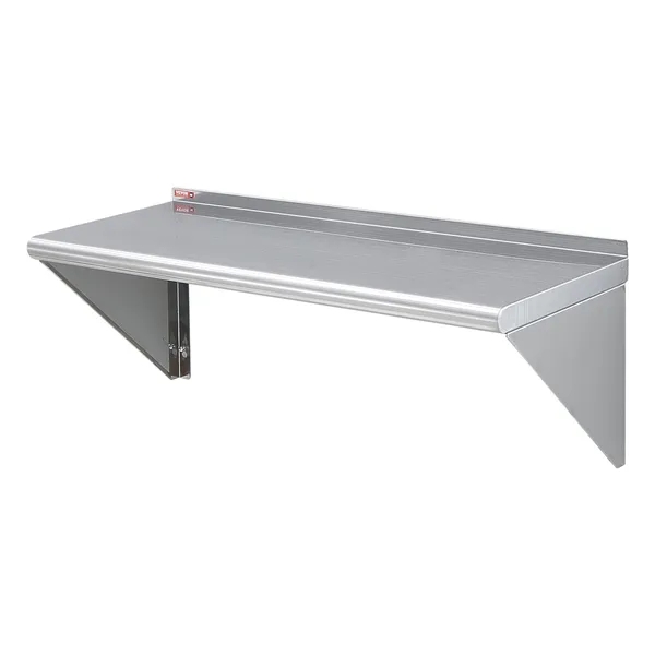Wall Shelf Integrated Backsplash Bullnose Edge Triangular Brackets