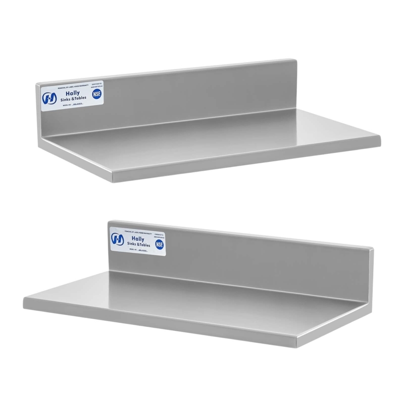 Wall Shelf NSF Certified Commercial Heavy Duty Integrated Backsplash