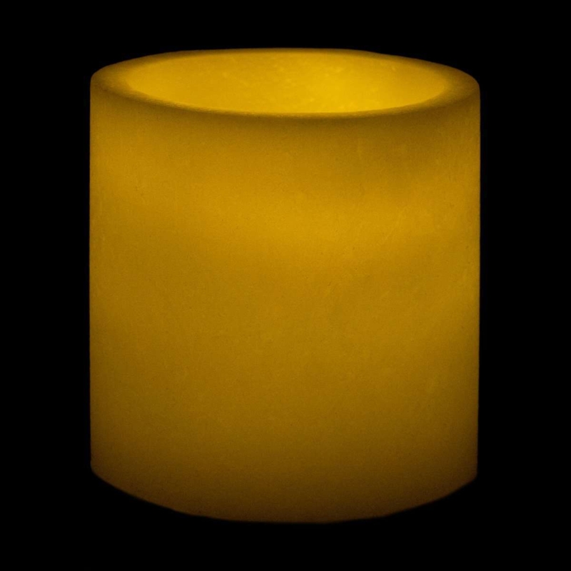 Wax Luminary Candle Shell Hollow Center, Amber Glow, Translucent