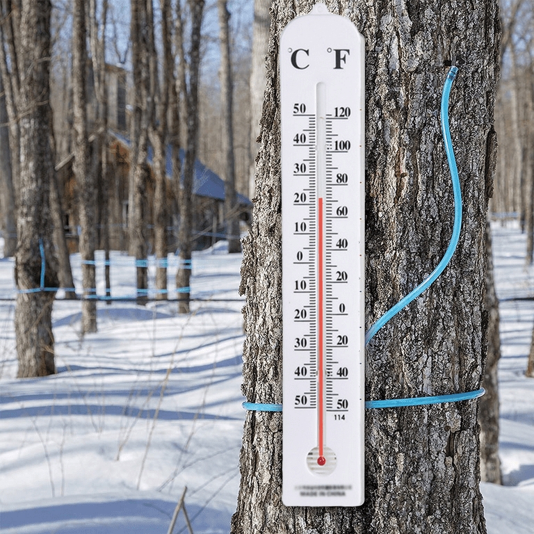 Weatherproof Wall Thermometer Jumbo Numbers Vertical Profile White