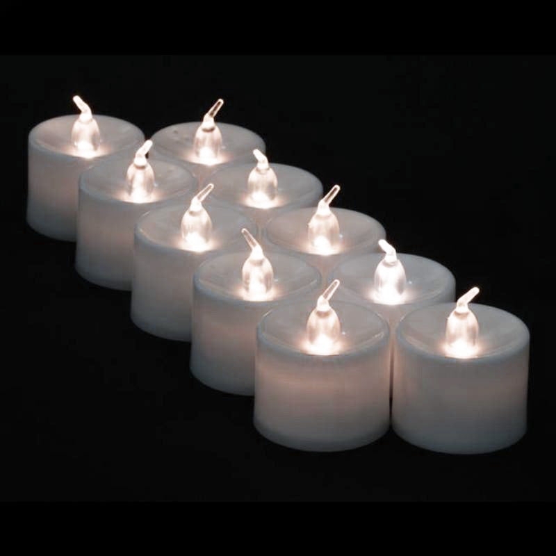 White Flameless LED Candles Stark White, Wick Shaped Bulb, Minimalist