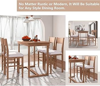 White Upholstered Counter Height Set Natural Wood Ladder Back